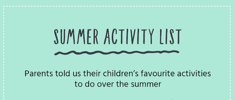Summer activity list infographic