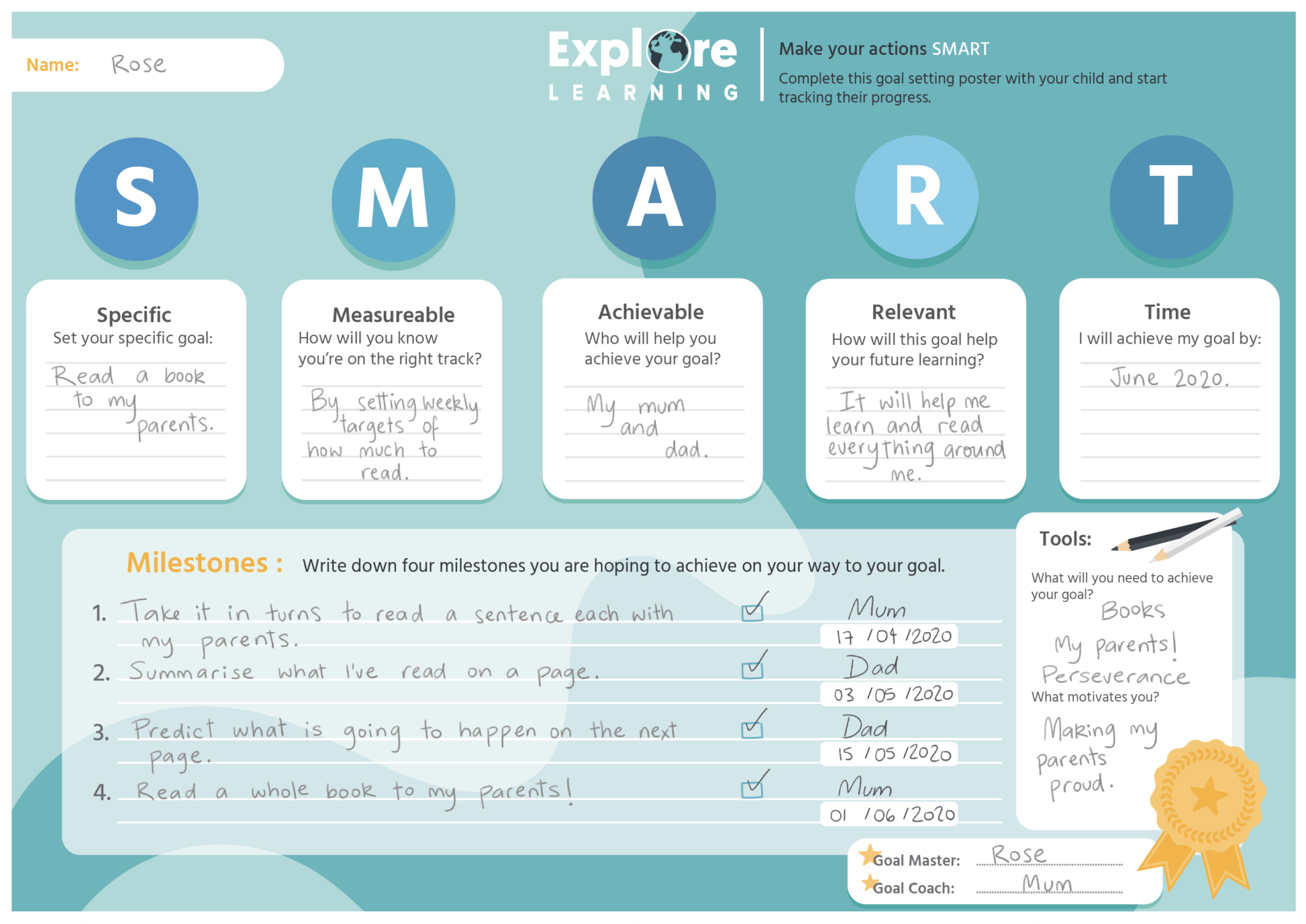 SMART goal setting template