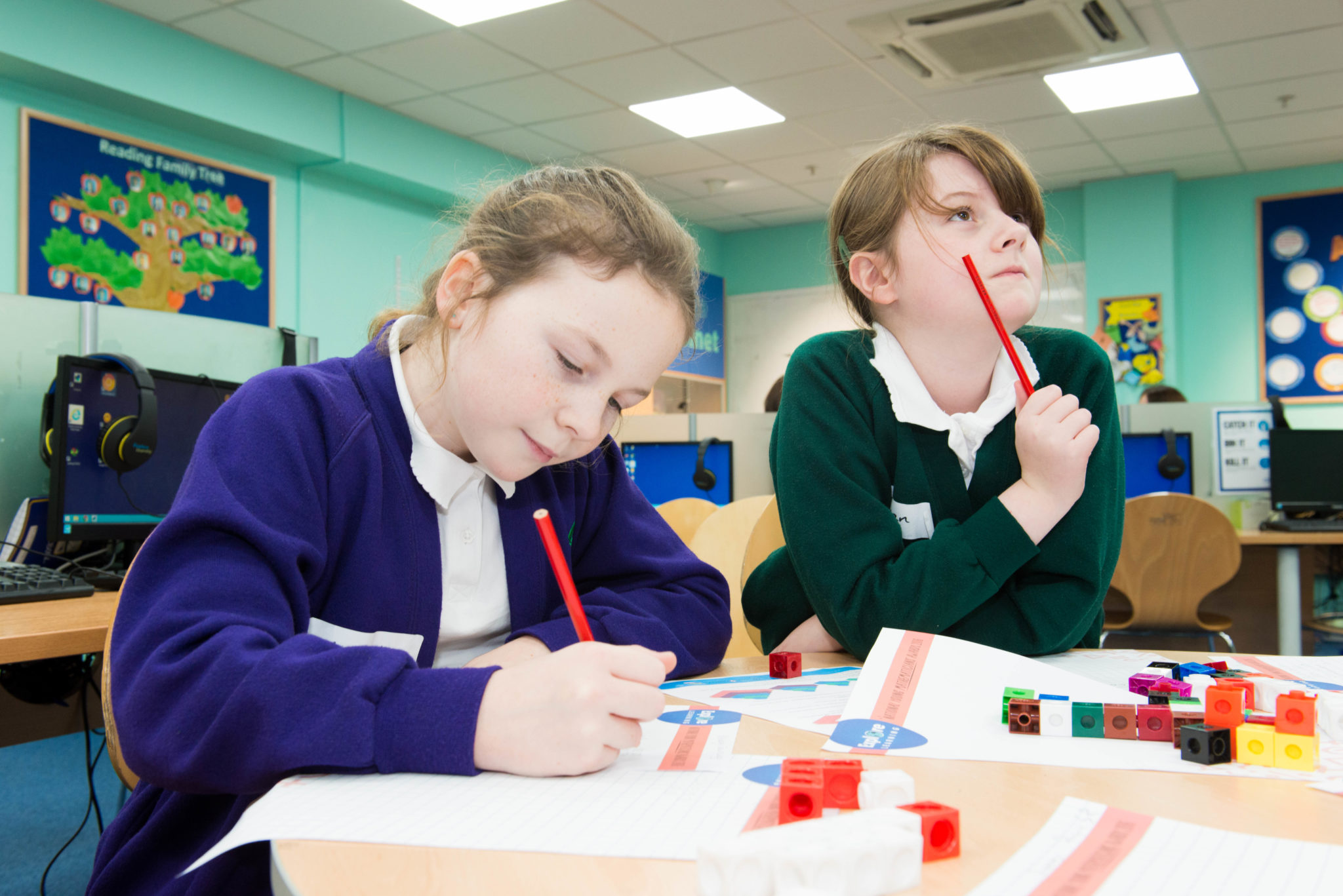 Students completing practical learning activities in the classroom