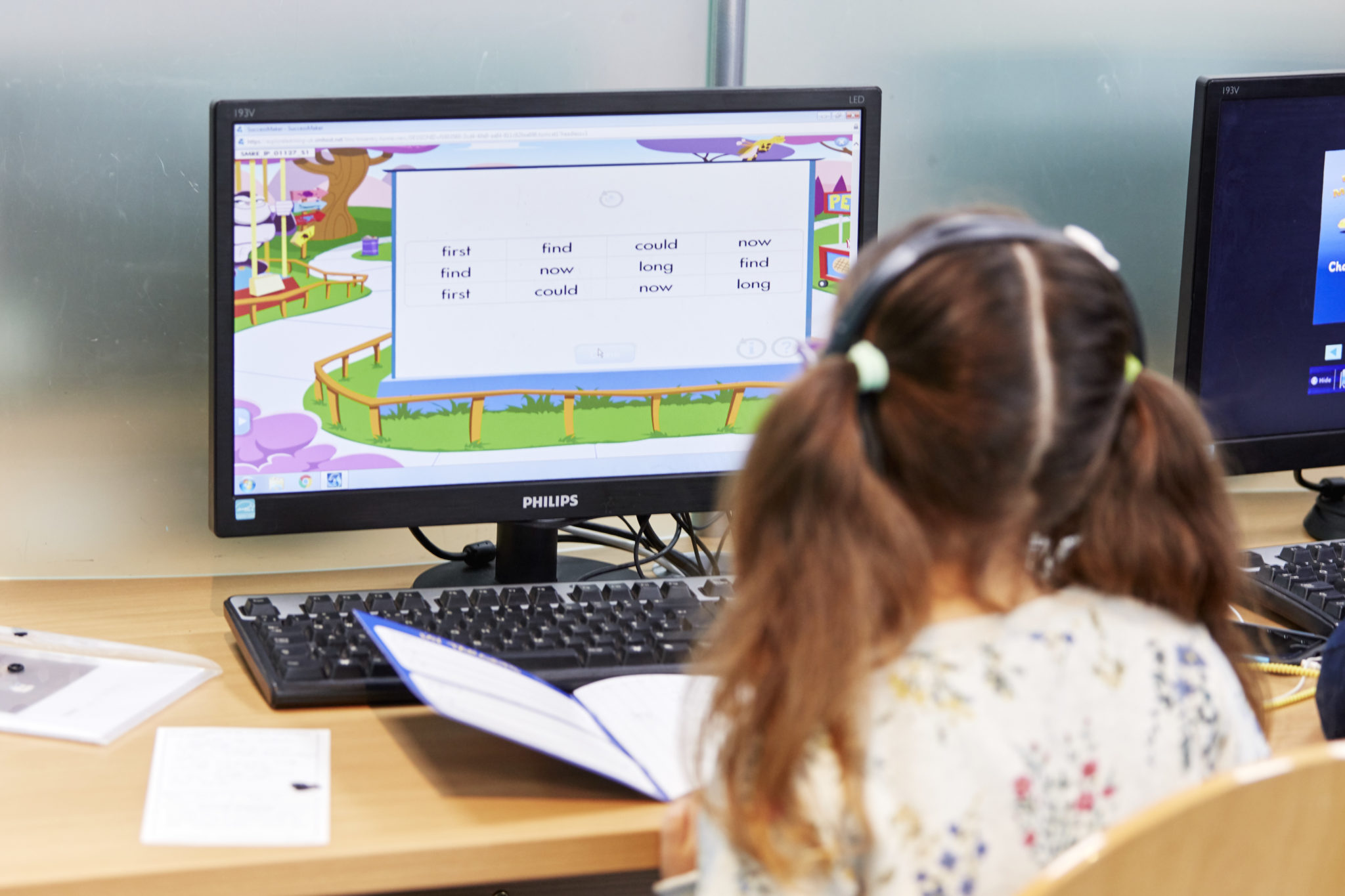Student completing home learning activities on the computer