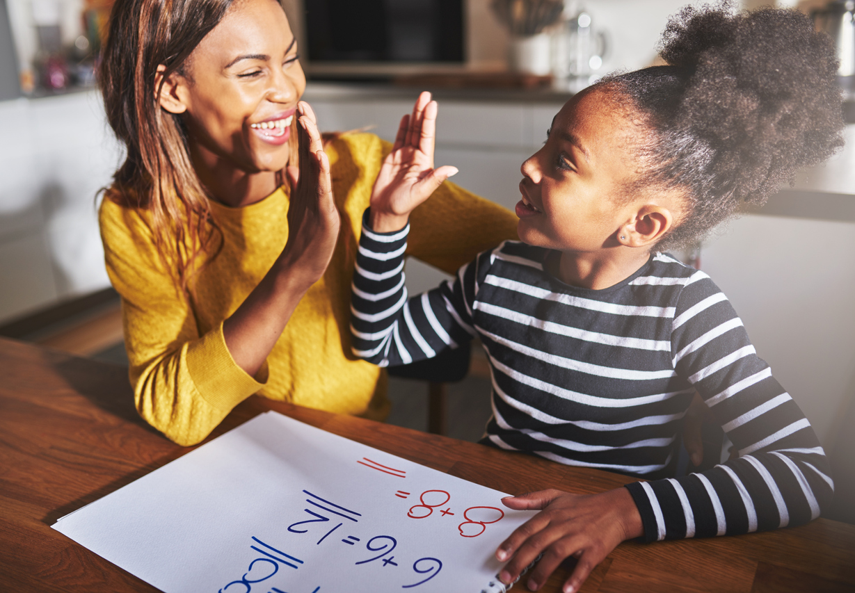 ways of teaching maths - mother and child at table