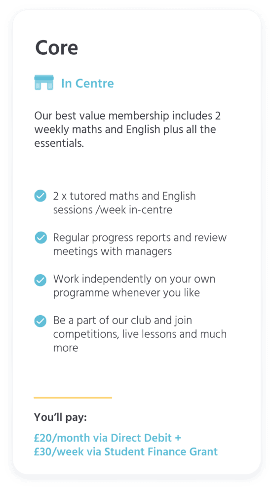 Core in centre membership infographic