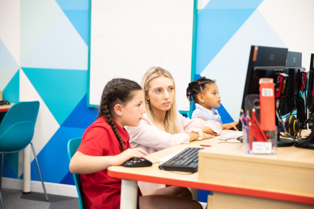 Explore Learning tutor with student