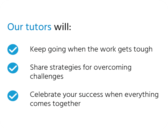 'Our tutors will' infographic